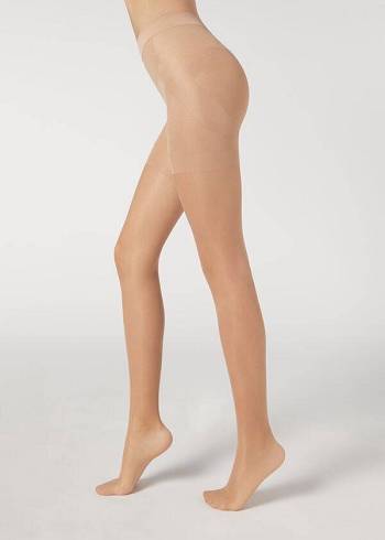 Calzedonia 15 Denier Total Shaper Sheer Tights Dame Beige | DK1137CE