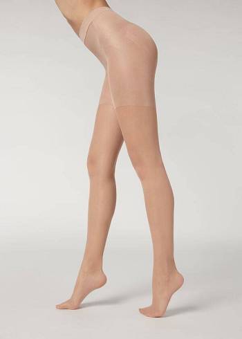 Calzedonia 30 Denier Total Shaper Sheer Tights Dame Beige | DK1191BC