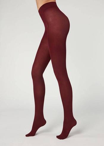 Calzedonia 50 Denier Total Komfort Soft Touch Opaque Tights Dame Bordeaux | DK1026GL