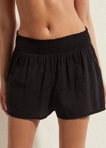 Calzedonia Bomulds Shorts Cover Ups Dame Sort | DK2125CE