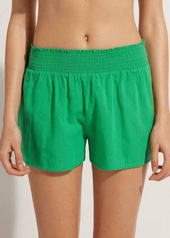 Calzedonia Bomulds Shorts Cover Ups Dame Grøn | DK2126VD