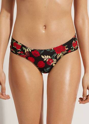 Calzedonia Brazilian Reversible Ruched Nizza Bikini Underdele Dame Lyserød Rød | DK1319CE