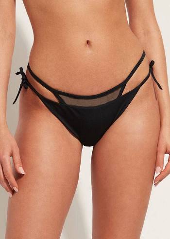 Calzedonia Brazilian String Tokyo Bikini Underdele Dame Sort | DK1342LH