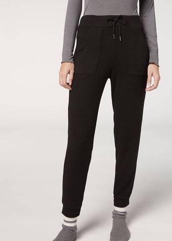 Calzedonia Cashmere Blend Stretch Bukser Dame Sort | DK2714FM