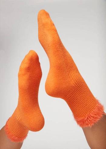 Calzedonia Cashmere Kort with Soft Trim Sokker Dame Orange | DK2359LH