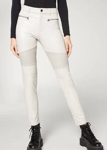 Calzedonia Coated Thermal Mager Biker Bukser Dame Hvide | DK2723TV