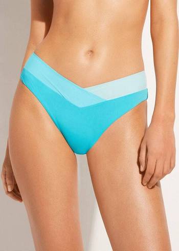 Calzedonia Color Block Azzorre Bikini Underdele Dame Turkis Grøn | DK1370XF