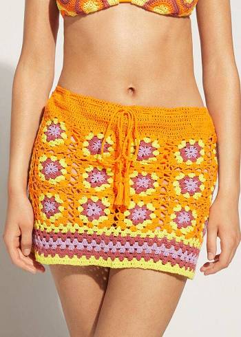 Calzedonia Crochet Skirt Cover Ups Dame Orange | DK2130QZ