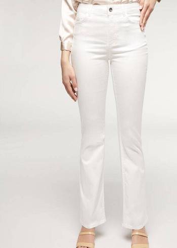 Calzedonia Eco Light Flared Denim Jeans Dame Hvide | DK2574SO