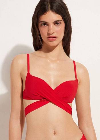 Calzedonia Graduated Polstret Push Up Indonesia Bikini Toppe Dame Rød | DK1725SO