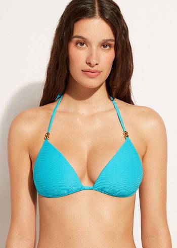 Calzedonia Graduated Polstret Triangle Casablanca Bikini Toppe Dame Turkis | DK1738NB