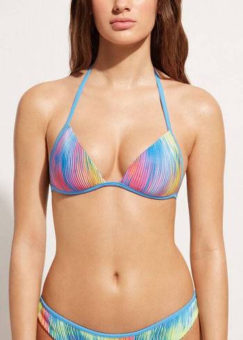 Calzedonia Graduated Polstret Triangle Maiorca Bikini Toppe Dame Flerfarvede | DK1742EX