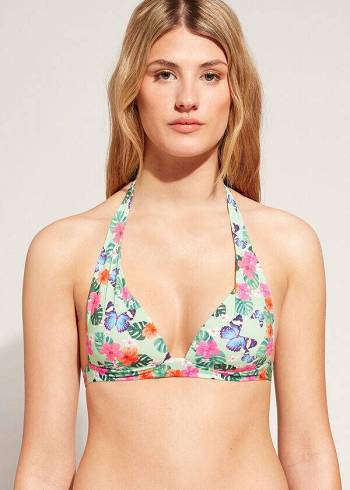 Calzedonia Graduated Polstret Triangle Malibu Bikini Toppe Dame Flerfarvede | DK1743RW