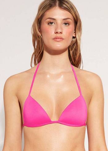 Calzedonia Graduated Soft Polstret Triangle Indonesia Bikini Toppe Dame Lyserød | DK1762VD