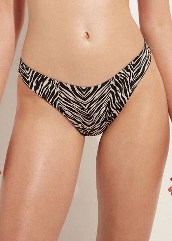 Calzedonia High-Cut Brazilian Nairobi Bikini Underdele Dame Sort | DK1449CE