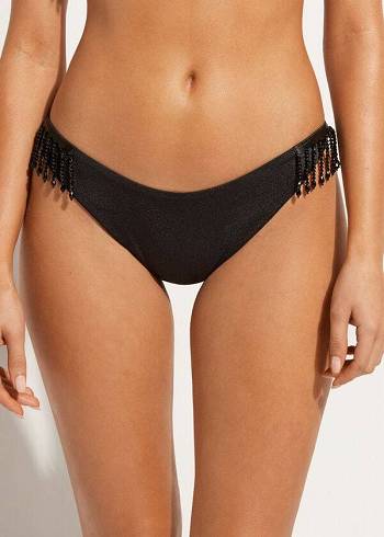 Calzedonia High Cut Brazilian Taipei Bikini Underdele Dame Sort | DK1394LH