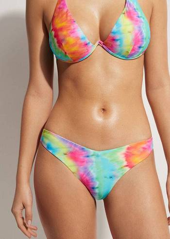 Calzedonia High Cut Orlando Bikini Underdele Dame Flerfarvede | DK1397CE