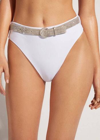 Calzedonia High Talje Dubai Bikini Underdele Dame Hvide | DK1423CE