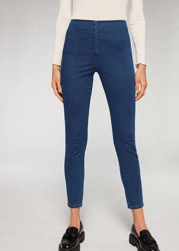 Calzedonia High Talje Mager Denim Leggings Dame Blå | DK2658NB