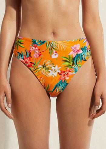 Calzedonia High Talje Rio Eco Bikini Underdele Dame Orange | DK1438AP