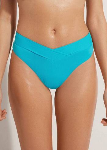 Calzedonia High-Talje V-Cut Brazilian Indonesia Bikini Underdele Dame Turkis | DK1464AP