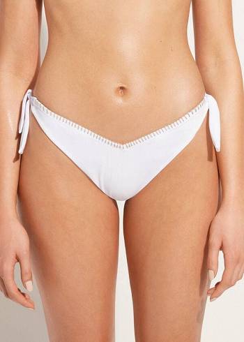 Calzedonia High V-Cut Brazilian Mumbai Bikini Underdele Dame Hvide | DK1413SO