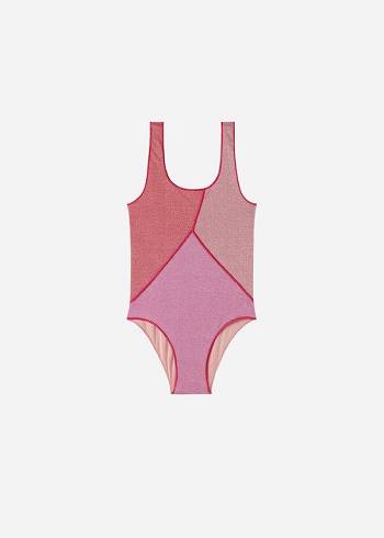 Calzedonia Lamé One Piece Lisbona Badedragter Børn Lyserød | DK3041VD