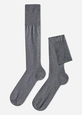 Calzedonia Lisle Thread Long Sokker Herre Grå | DK2763JJ