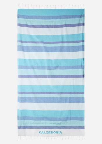 Calzedonia Logo Beach Towel Accessories Dame Blå Striber | DK1277YU