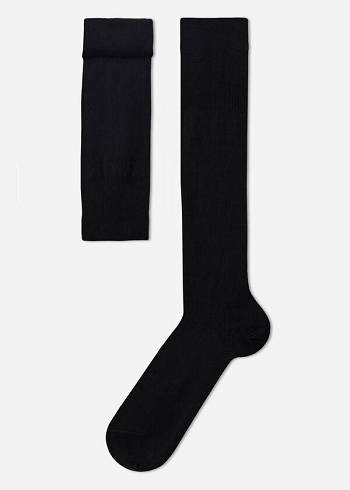 Calzedonia Long with Cashmere Sokker Herre Sort | DK2787SO