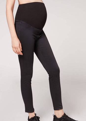 Calzedonia Maternity Jean Sports Leggings Dame Sort | DK2748YU