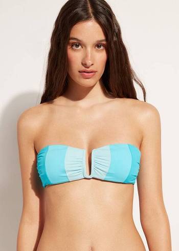 Calzedonia Polstret Bandeau Azzorre Bikini Toppe Dame Turkis | DK1784LH