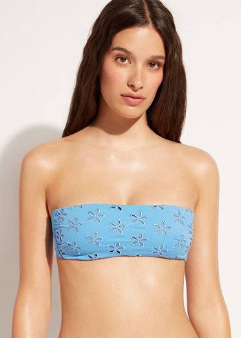 Calzedonia Polstret Bandeau Corfù Bikini Toppe Dame Blå | DK1786XF