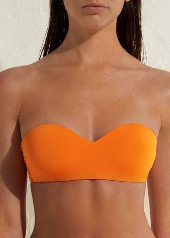 Calzedonia Polstret Bandeau Indonesia Eco Bikini Toppe Dame Orange | DK1792QZ