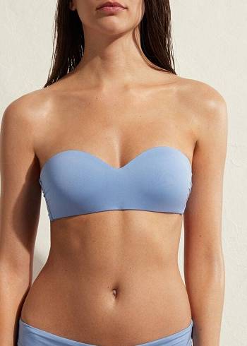 Calzedonia Polstret Bandeau Indonesia Eco Bikini Toppe Dame Blå | DK1794EX