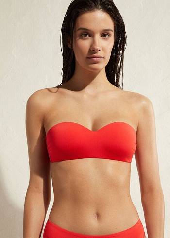 Calzedonia Polstret Bandeau Indonesia Eco Bikini Toppe Dame Rød | DK1795RW