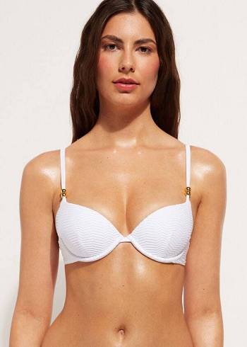 Calzedonia Polstret Push-Up Casablanca Bikini Toppe Dame Hvide | DK1848TV