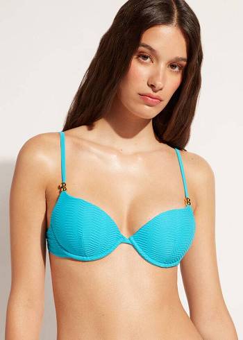 Calzedonia Polstret Push-Up Casablanca Bikini Toppe Dame Turkis | DK1849YU