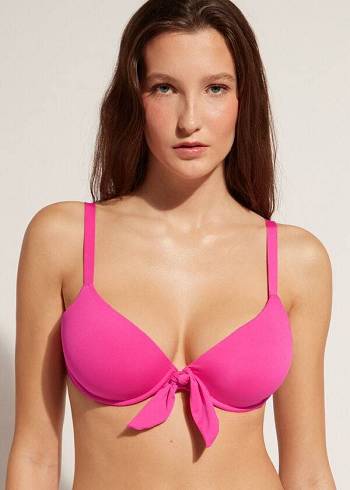 Calzedonia Polstret Push-Up Indonesia Bikini Toppe Dame Lyserød | DK1854AP