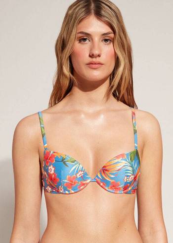 Calzedonia Polstret Push-Up Maui Bikini Toppe Dame Grøn | DK1865CE