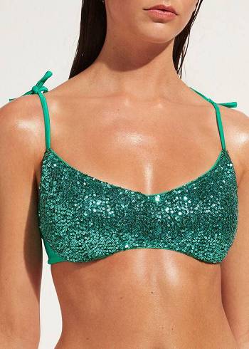 Calzedonia Polstret Tank-Stil Cannes Bikini Toppe Dame Grøn | DK1884GL