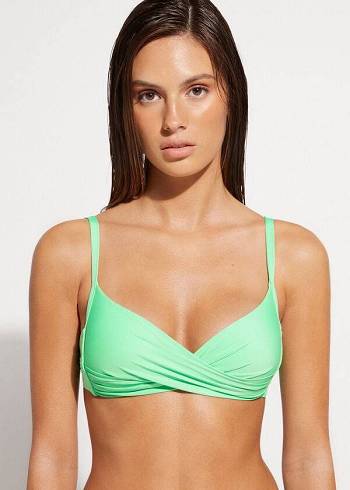 Calzedonia Polstret Triangle Indonesia Eco cobey Bikini Toppe Dame Mintgrønne | DK1912JJ