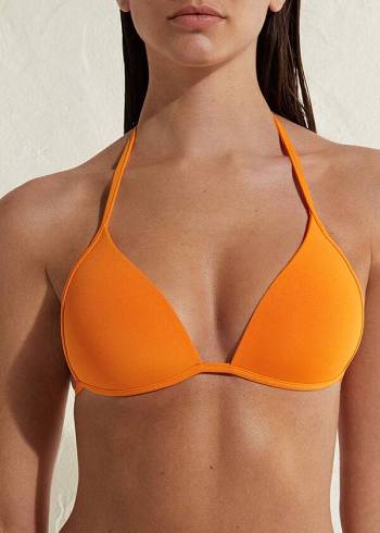 Calzedonia Polstret Triangle Indonesia Eco rise Bikini Toppe Dame Orange | DK1917CE