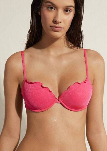 Calzedonia Push Up Formentera Bikini Toppe Dame Lyserød | DK1941ZG