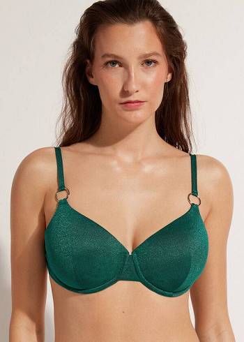 Calzedonia Push Up Hollywood Bikini Toppe Dame Grøn | DK1944VD