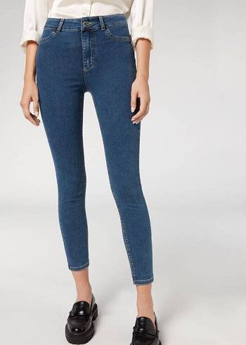 Calzedonia Push-up and soft touch Jeans Dame Blå | DK2610WY