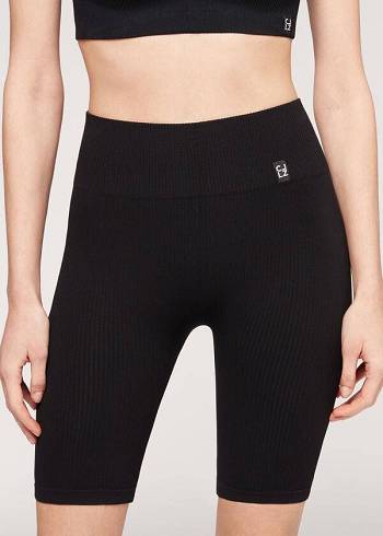 Calzedonia Seamless Atletiske Bike Leggings Dame Sort | DK2678TV