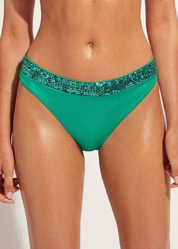 Calzedonia Sequined Cannes Bikini Underdele Dame Grøn | DK1536TV