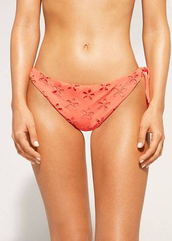 Calzedonia Side Tie Brazilian Corfù Bikini Underdele Dame Koral Orange | DK1558QZ