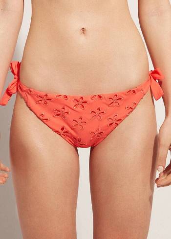 Calzedonia Side Tie Corfù Bikini Underdele Dame Koral Orange | DK1561RW